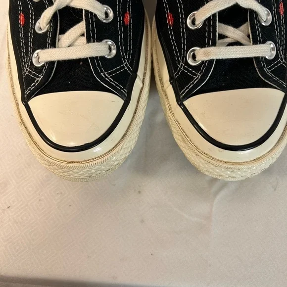 Converse Chuck Taylor Black and Red High Tops - Picture 9 of 11